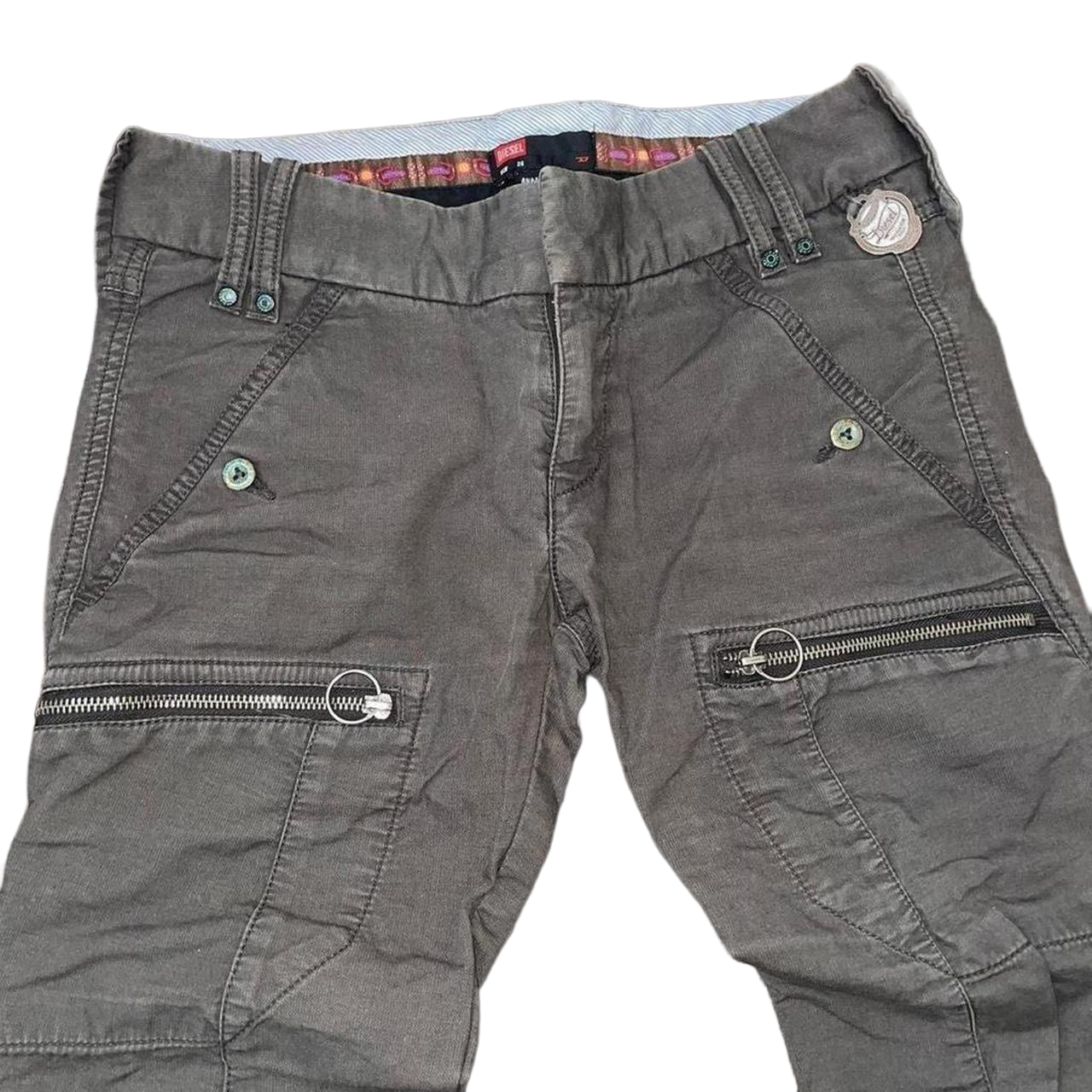 Diesel muted brown utility capris