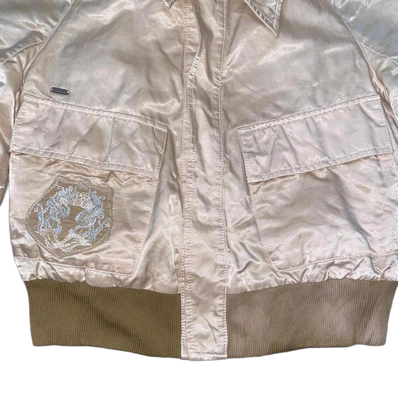 Diesel cream satin embroidered jacket