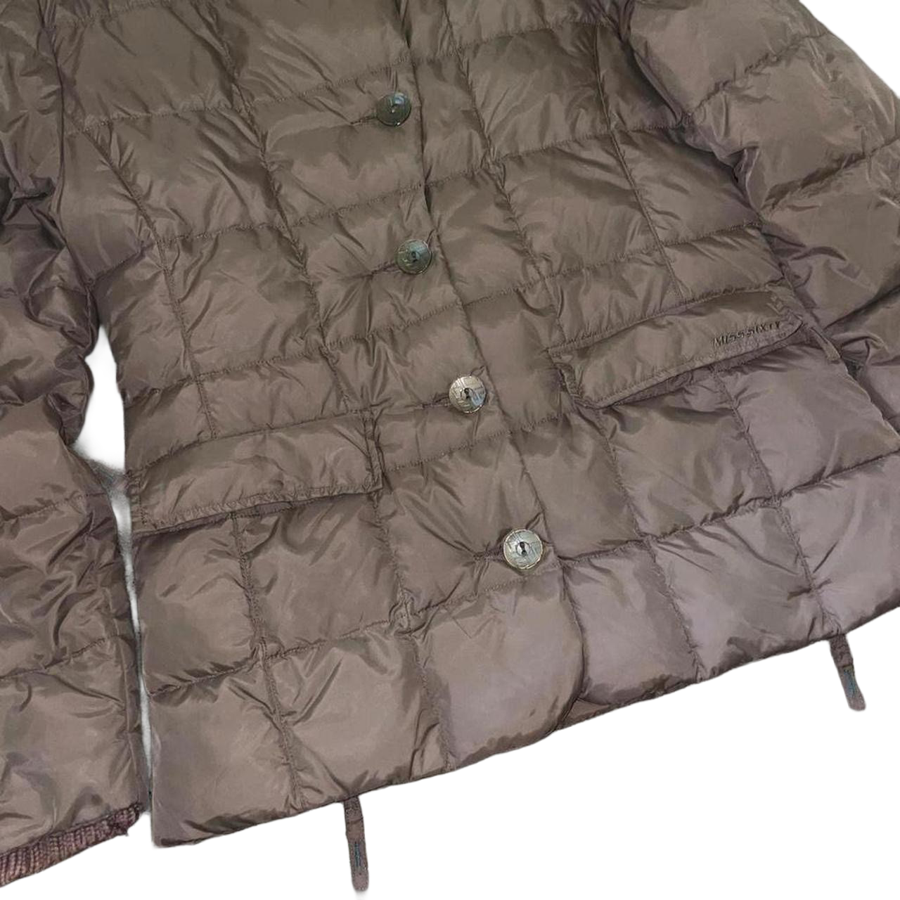 Miss Sixty brown puffer asymmetric jacket