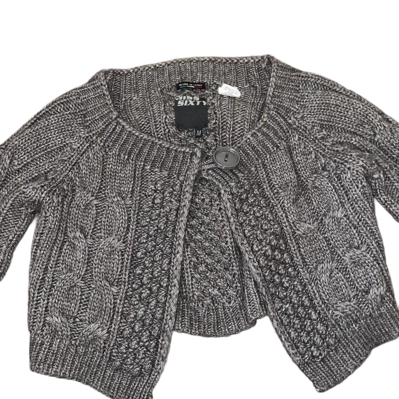 Miss Sixty gray knit crop cardigan