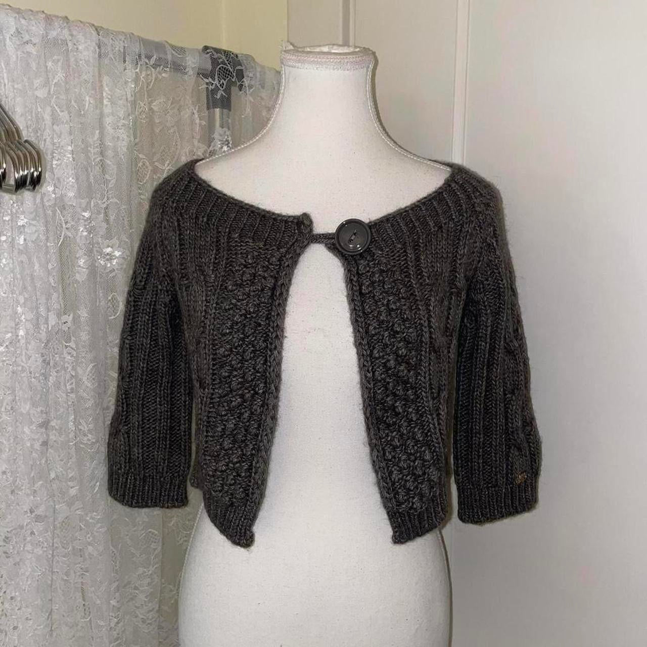 Miss Sixty gray knit crop cardigan
