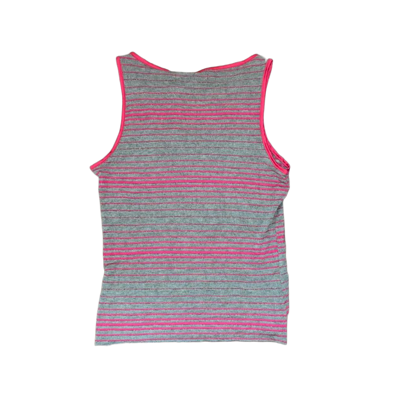 Miss Sixty gray and pink stripe sequin cut out top
