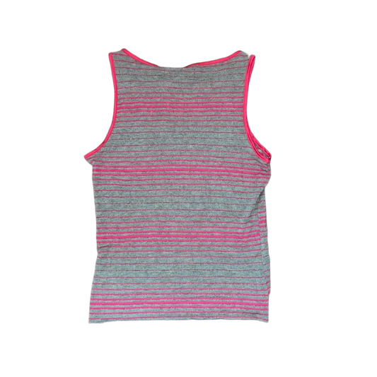 Miss Sixty gray and pink stripe sequin cut out top