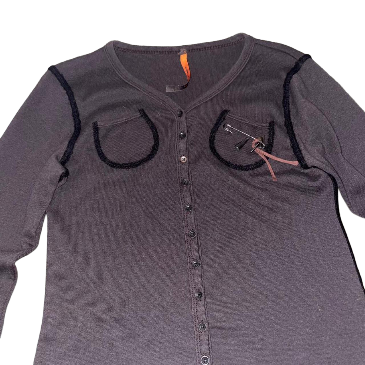 Cop. Copine dark gray long sleeve mini dress with pocket details