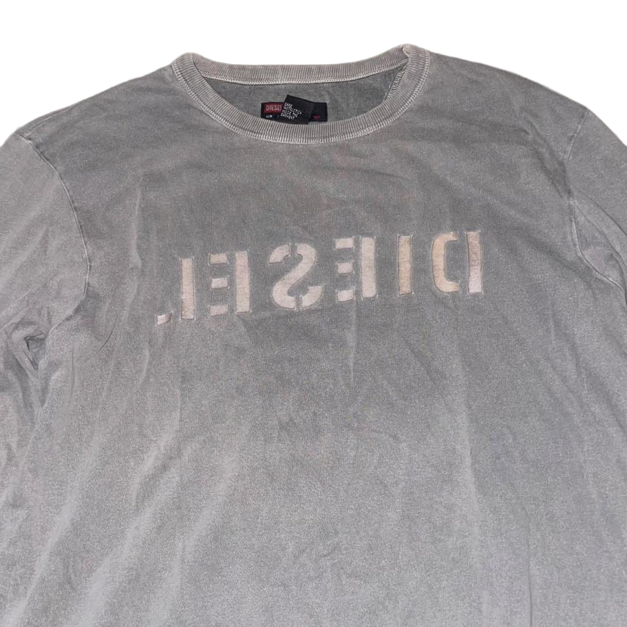 Diesel gray graphic logo long sleeve