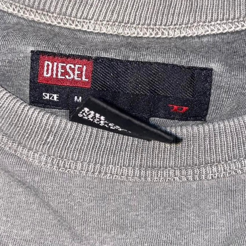 Diesel gray graphic logo long sleeve