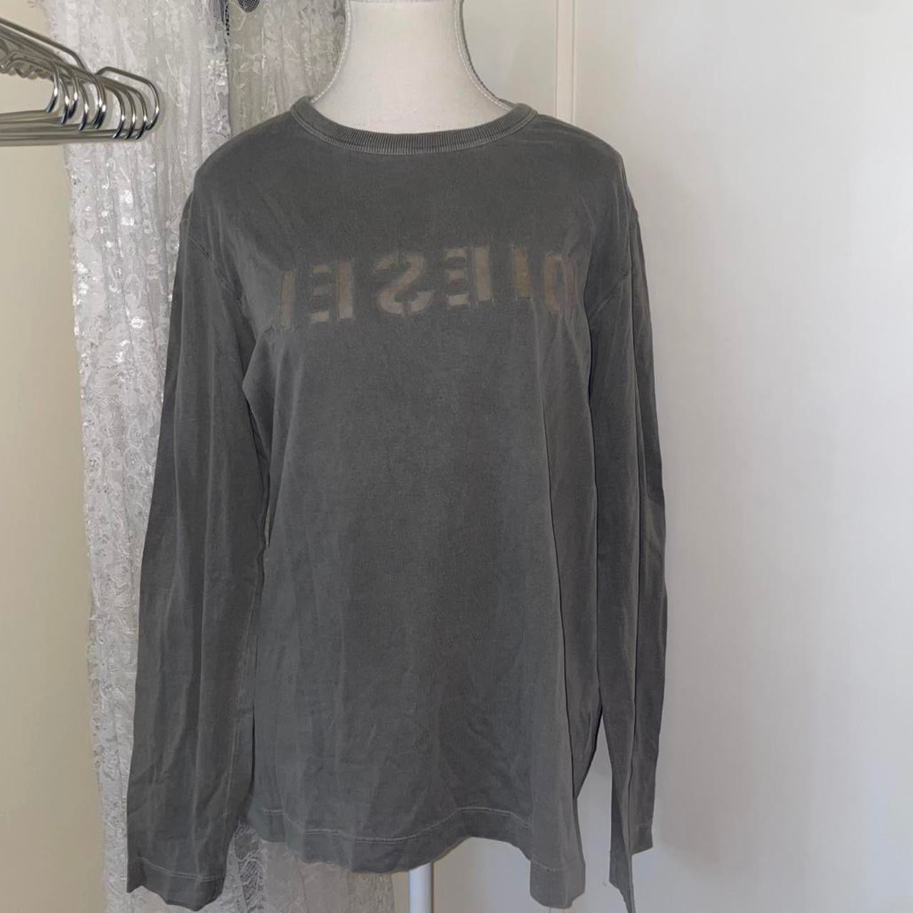 Diesel gray graphic logo long sleeve