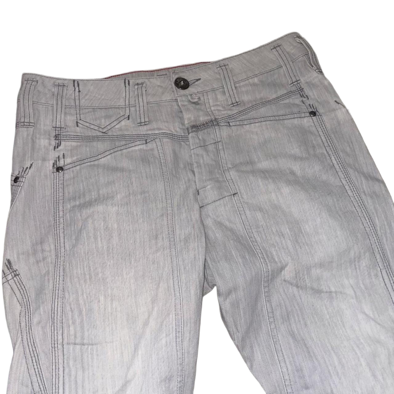 Marithe + Francois Girbaud gray denim straight leg jeans
