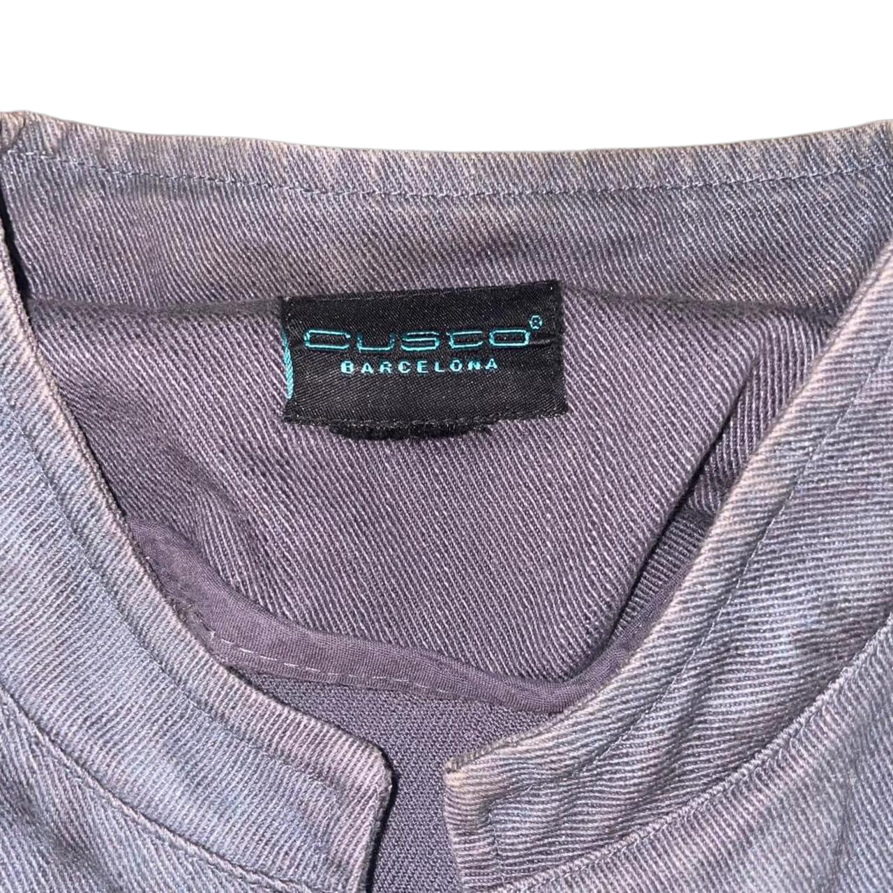 Custo Barcelona muted blue denim patchwork button up jacket