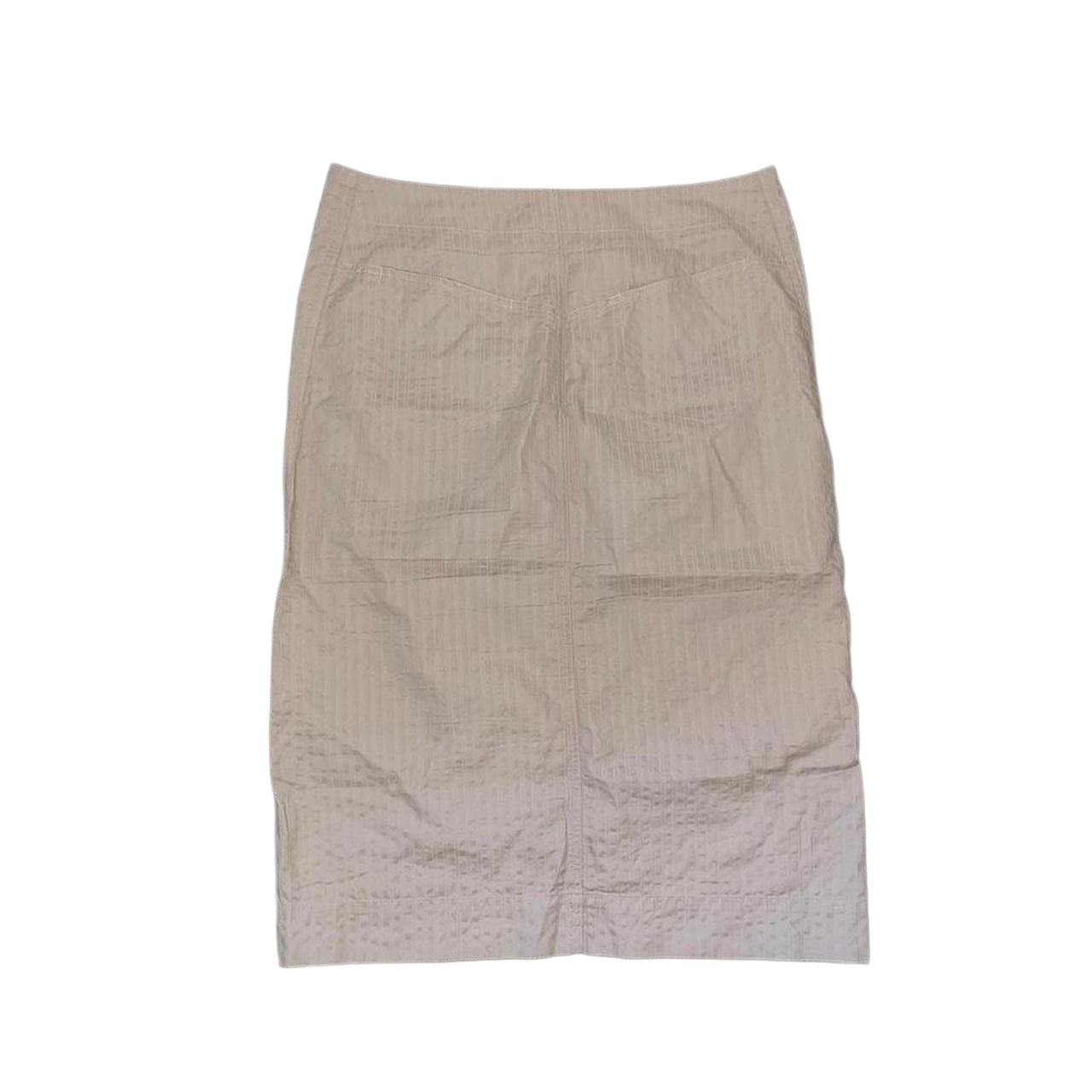 Cop. Copine tan embroidered midi skirt