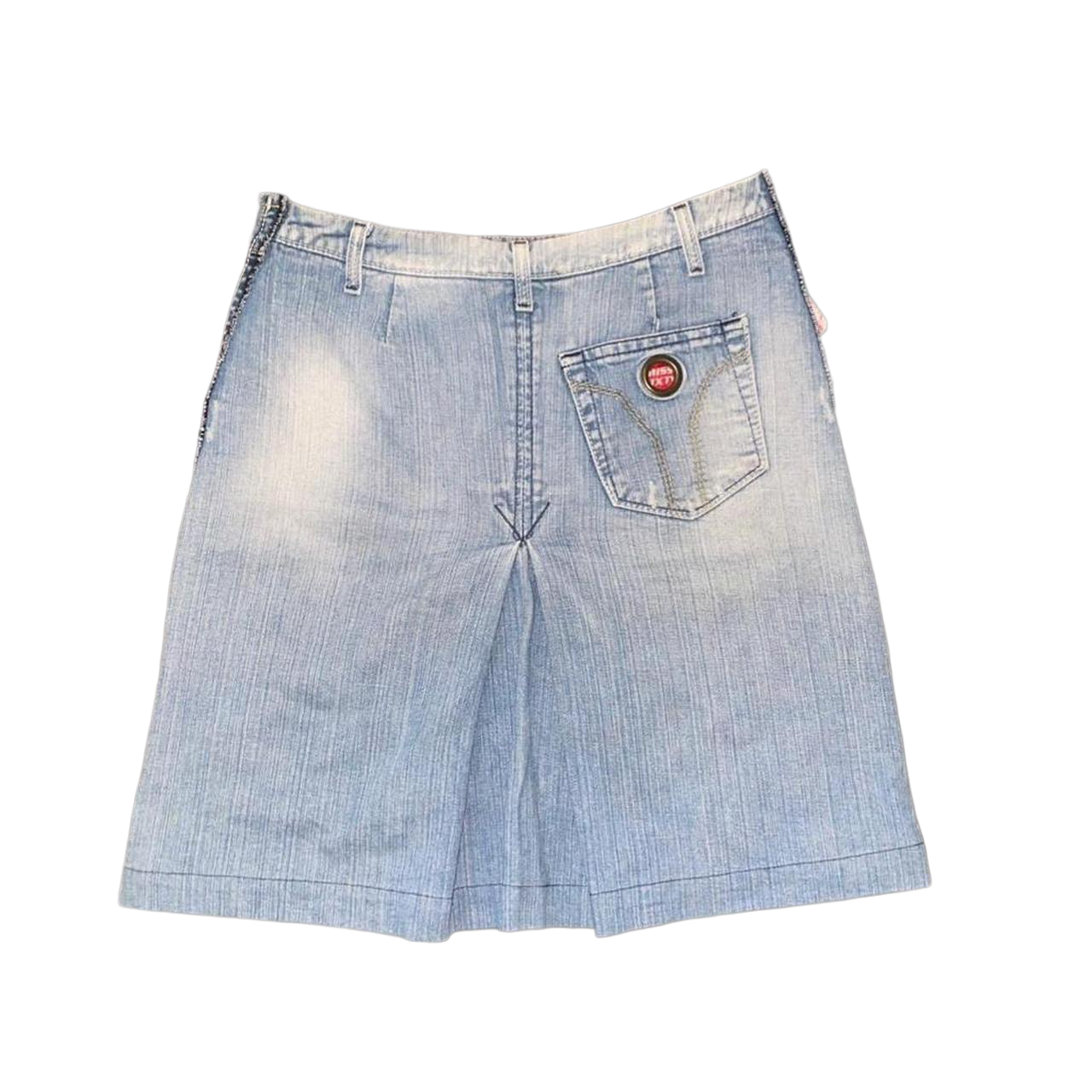 Miss Sixty light wash denim utility midi skirt