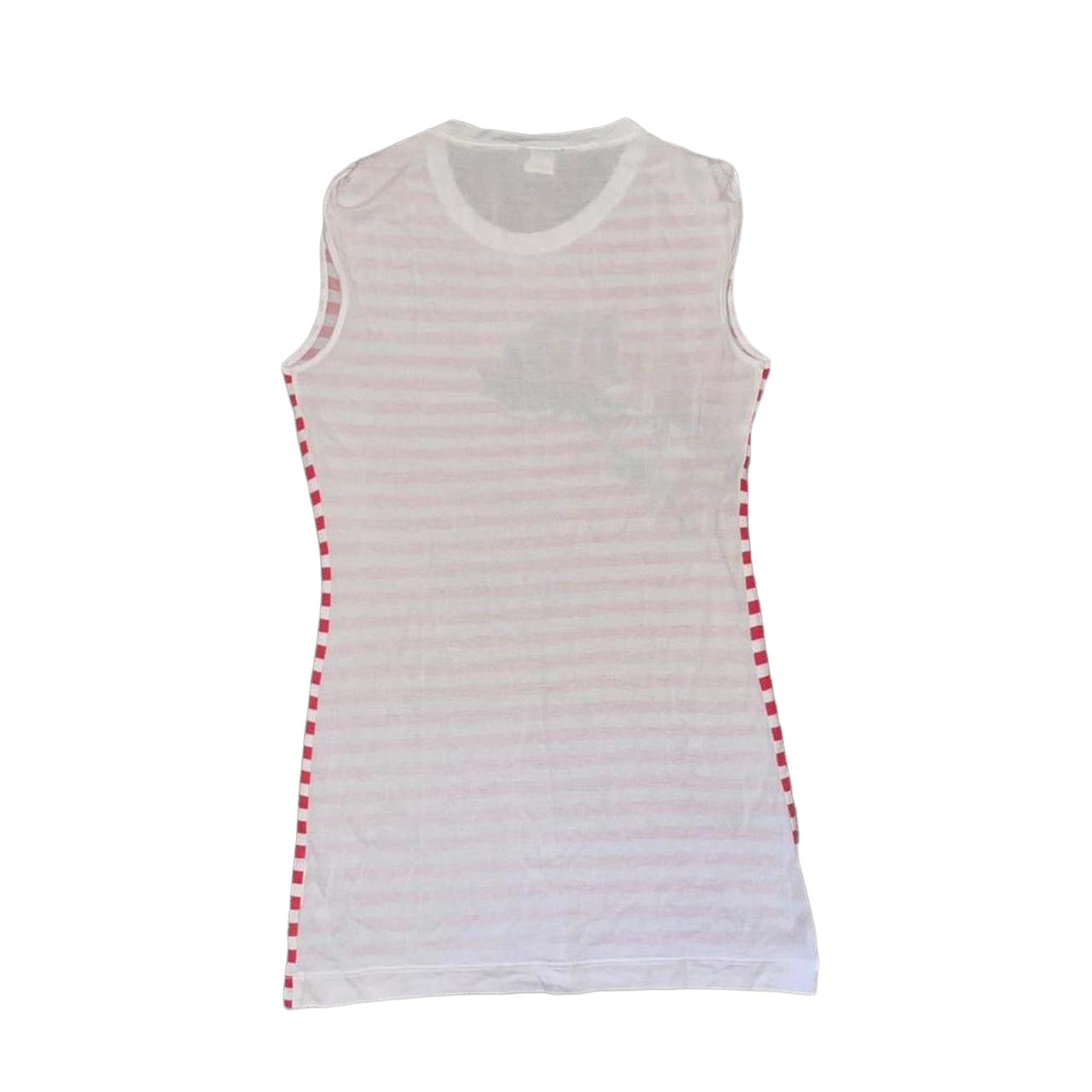 Miss Sixty red stripe rose graphic long top