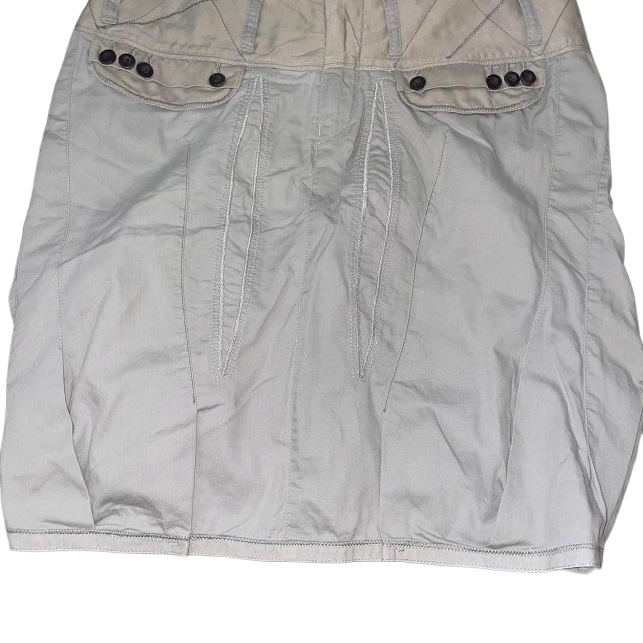 Marithe + Francois Girbaud light gray utility subversive midi skirt