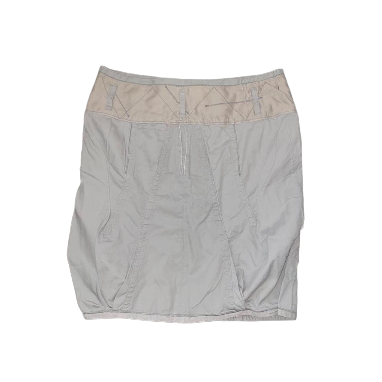Marithe + Francois Girbaud light gray utility subversive midi skirt