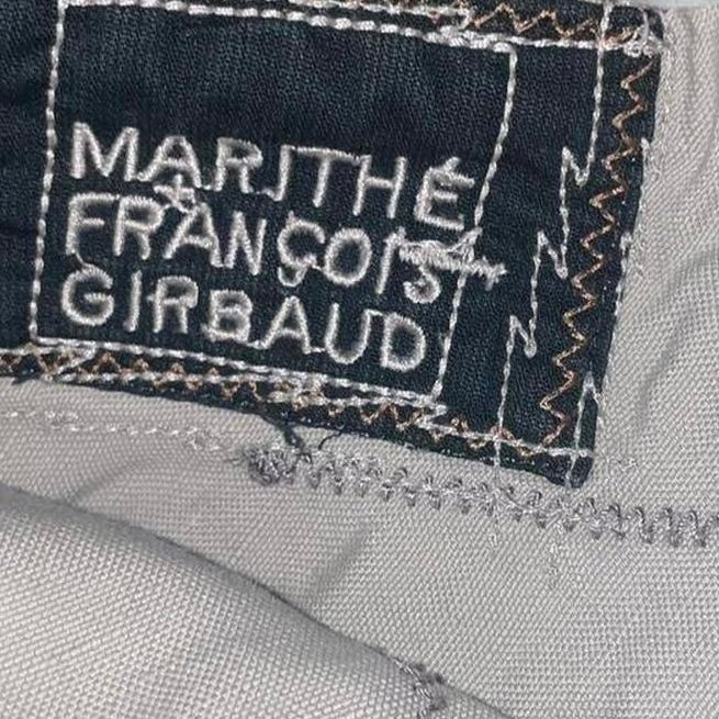 Marithe + Francois Girbaud light gray utility subversive midi skirt