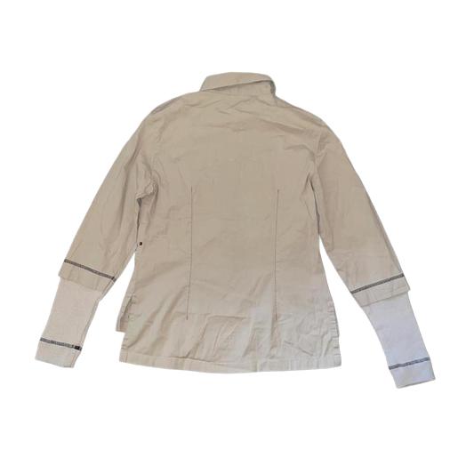 Cop. Copine tan button up fitted long sleeve