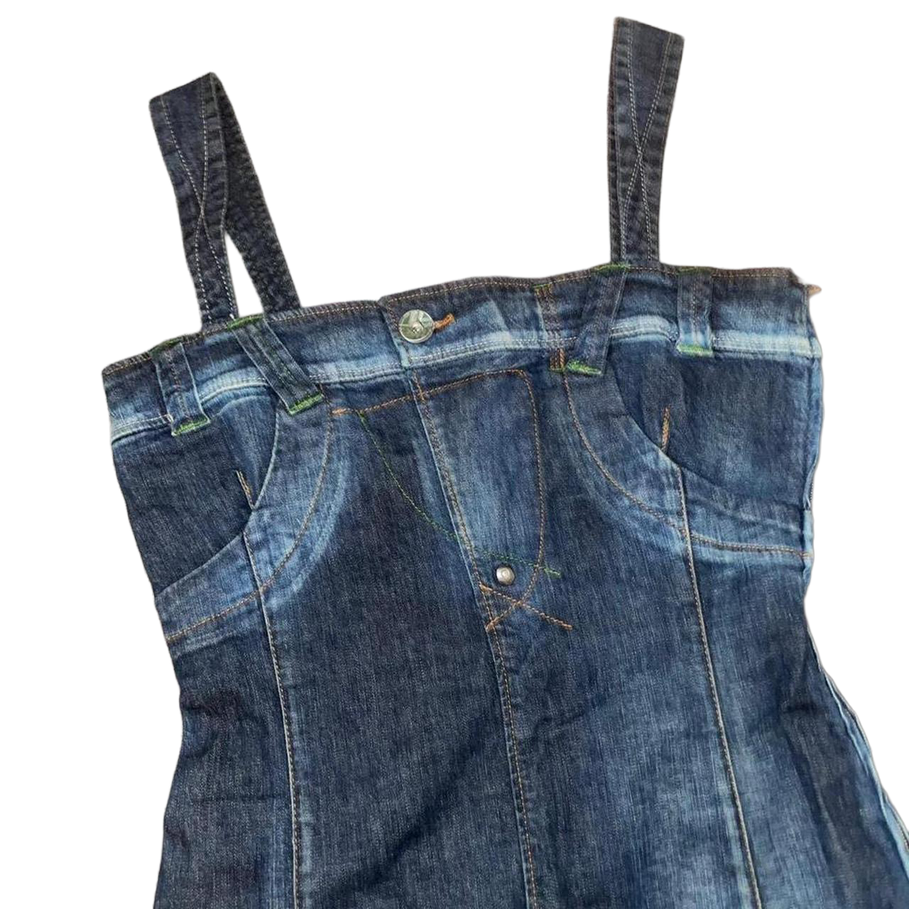 Miss Sixty dark wash denim midi dress