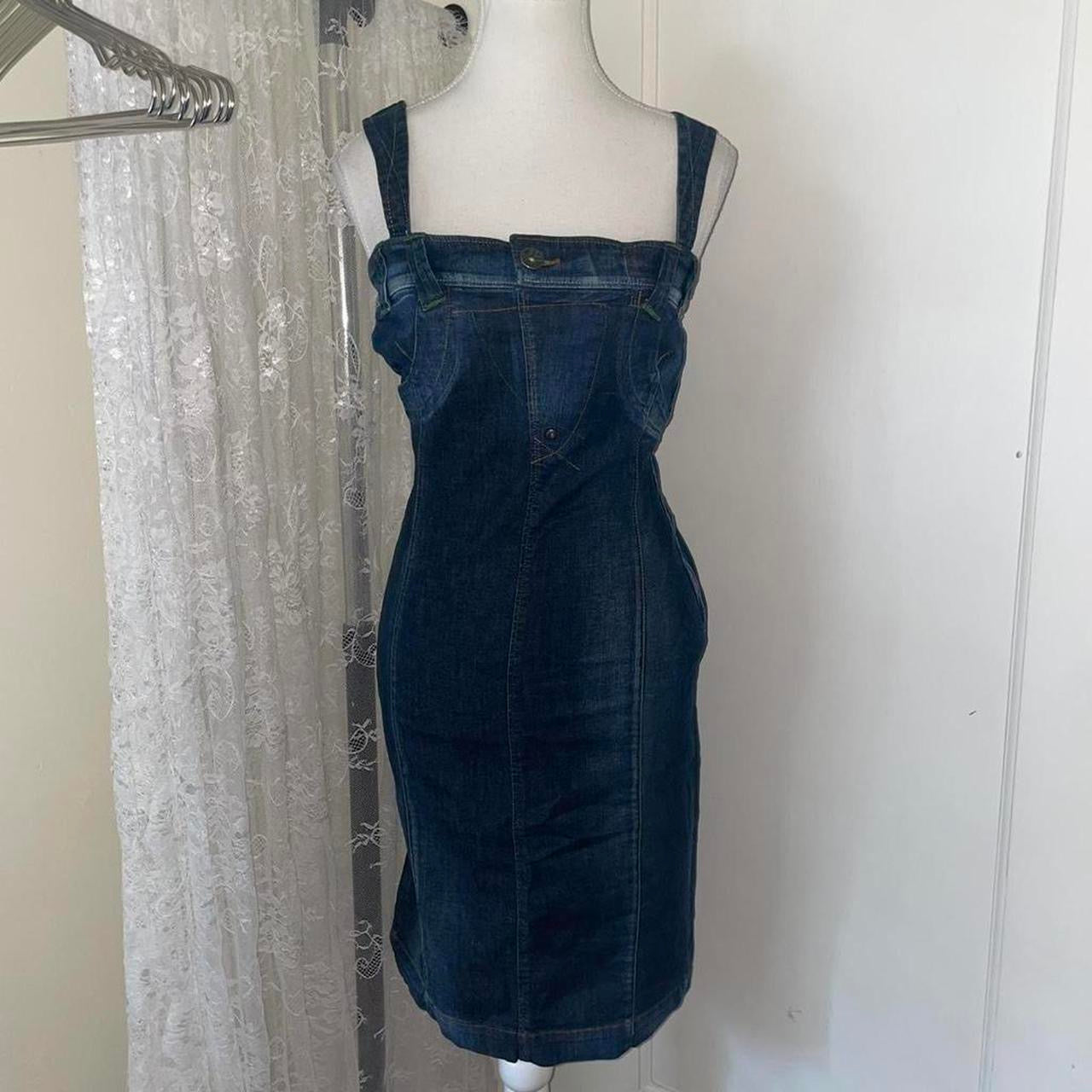 Miss Sixty dark wash denim midi dress