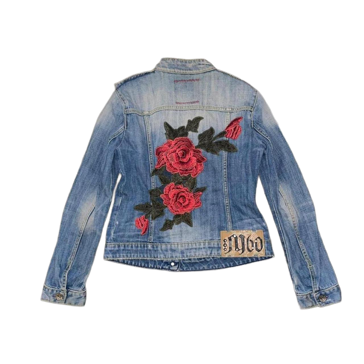 Miss Sixty light wash denim jacket with embroidery detail on back