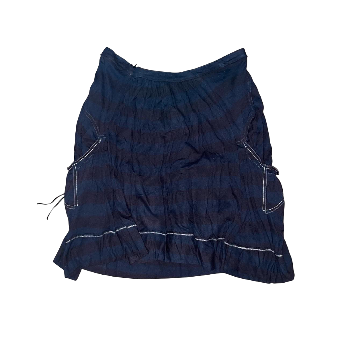 Marithe + Francois Girbaud subtle striped gathered midi skirt | early-2000s