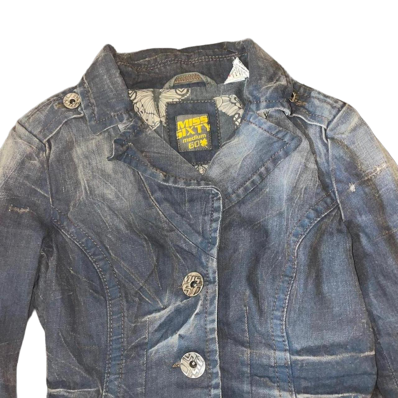 Miss Sixty faded dark wash utility jacket
