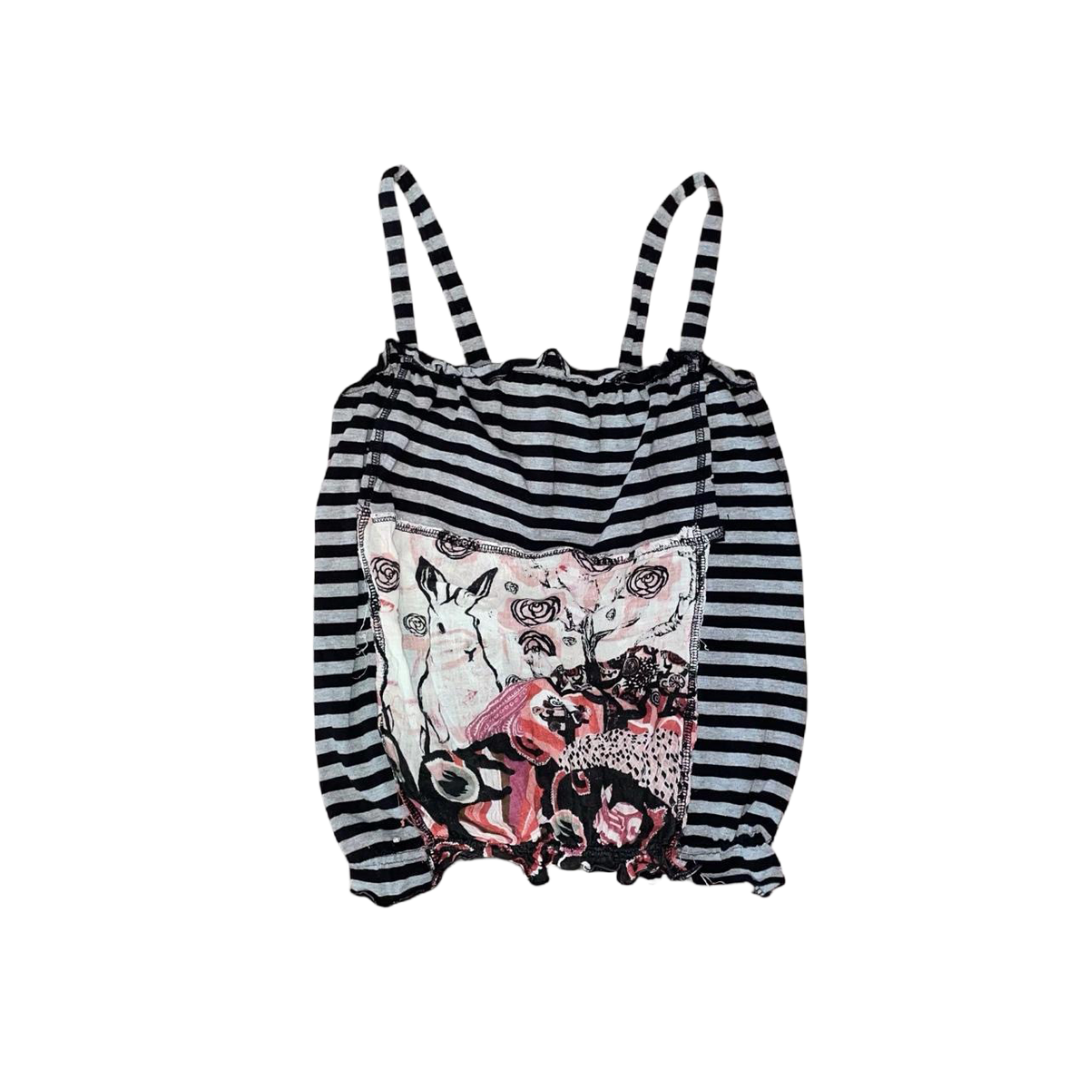 Save the Queen striped graphic cami