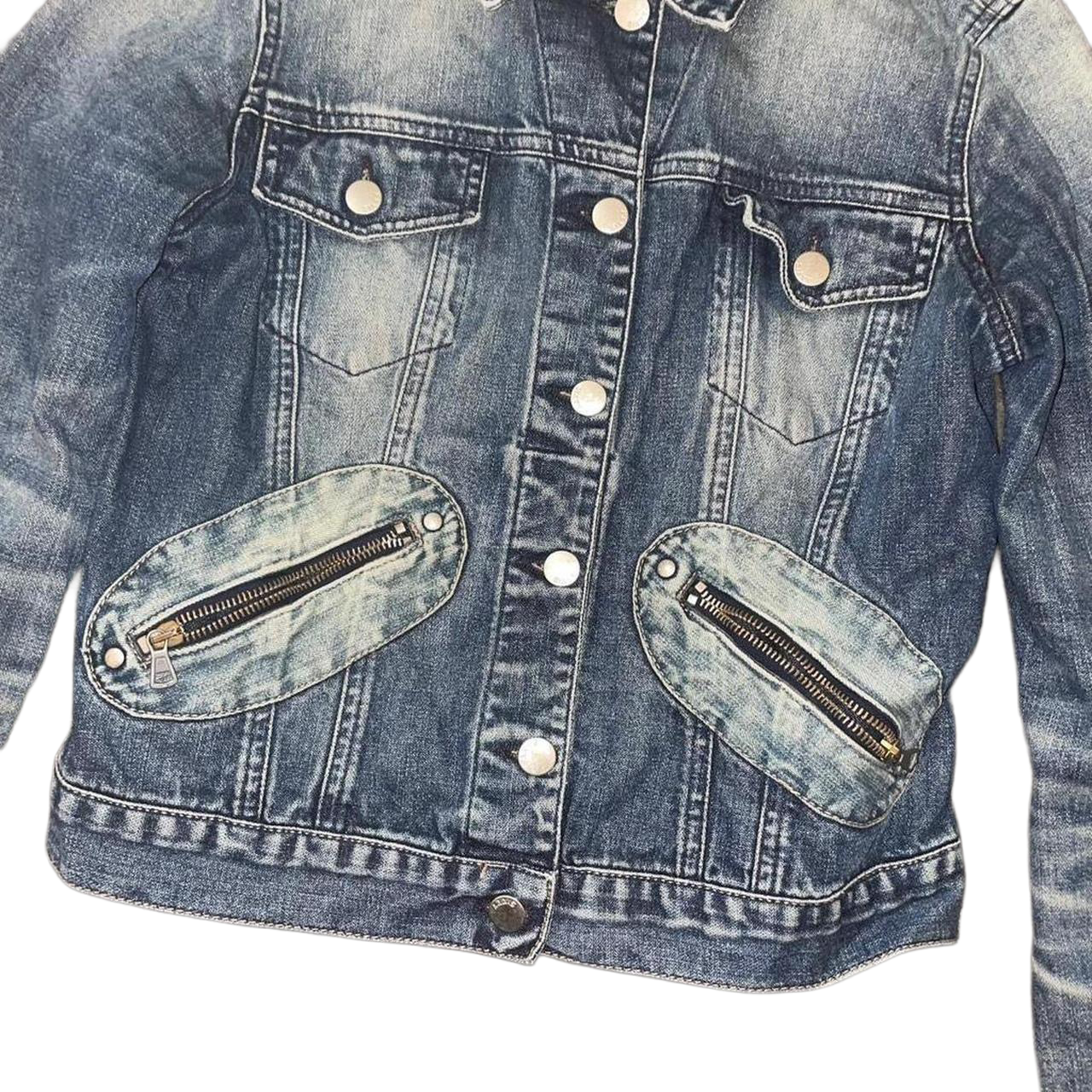 Miss Sixty medium wash denim jacket with zipper detailing