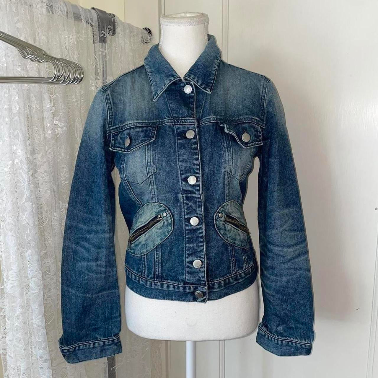 Miss Sixty medium wash denim jacket with zipper detailing