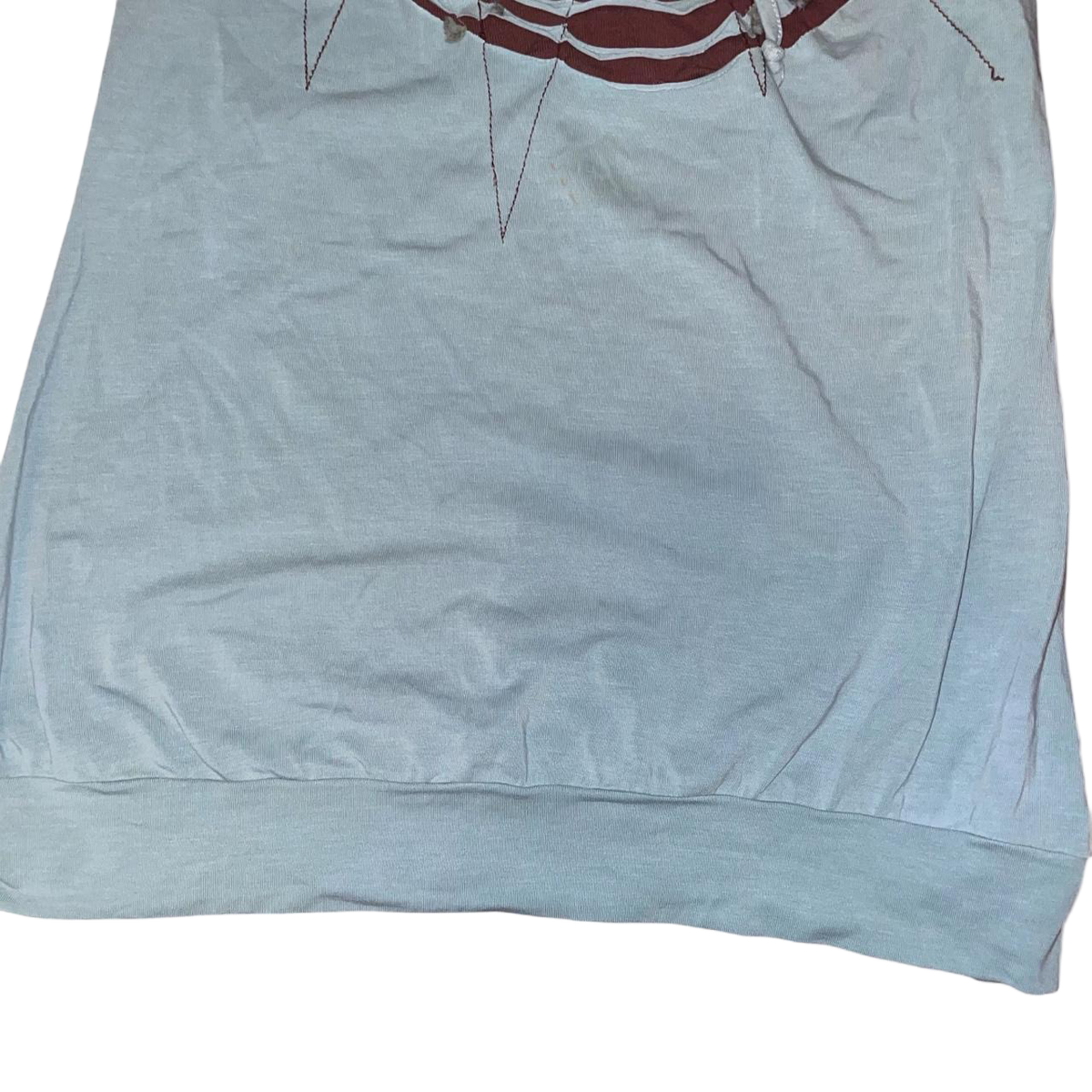 Cop. Copine blue and burgundy avant garde cut out top