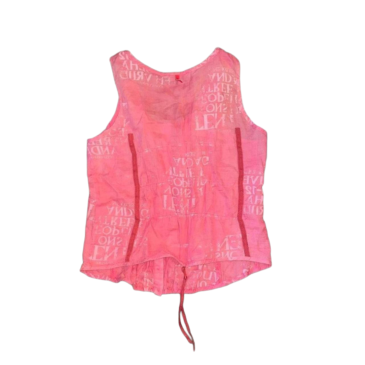 Cop. Copine sheer pink ruched graphic top