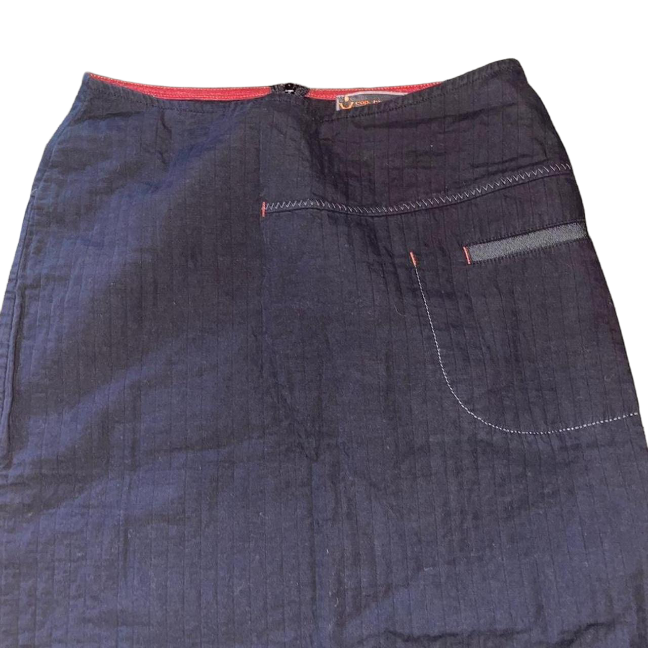 Cop. Copine black midi skirt with orange accents