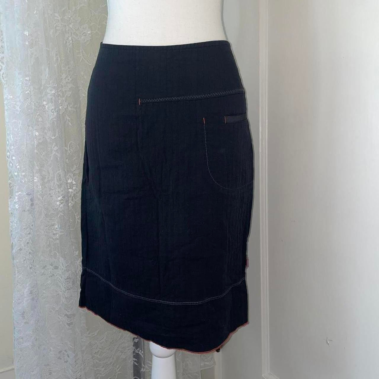 Cop. Copine black midi skirt with orange accents