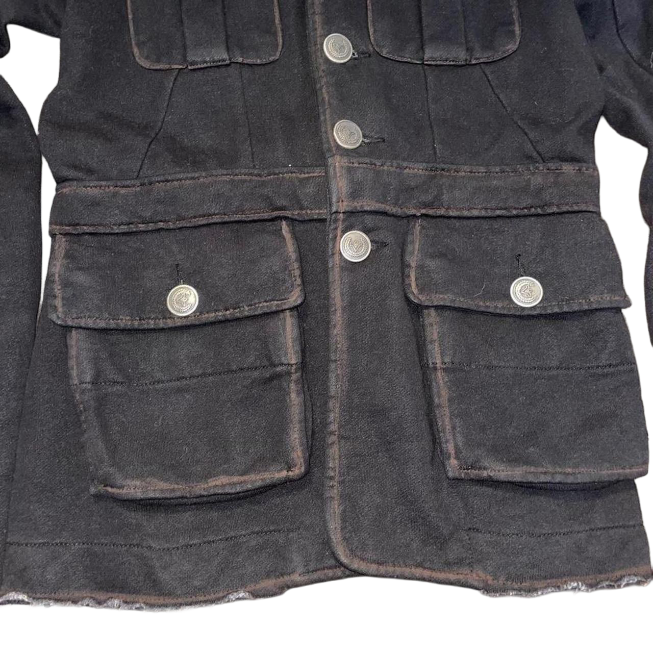 Diesel black utility button up jacket