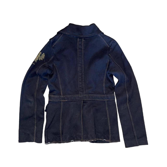 Diesel black utility button up jacket