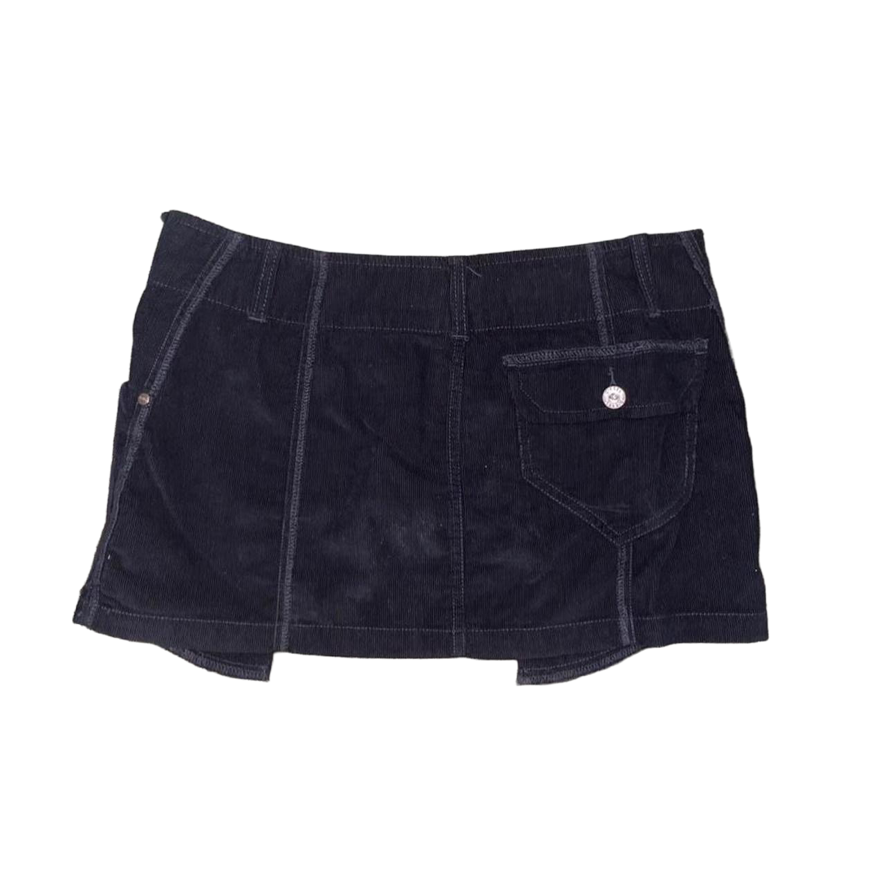 Diesel black corduroy cargo mini skirt