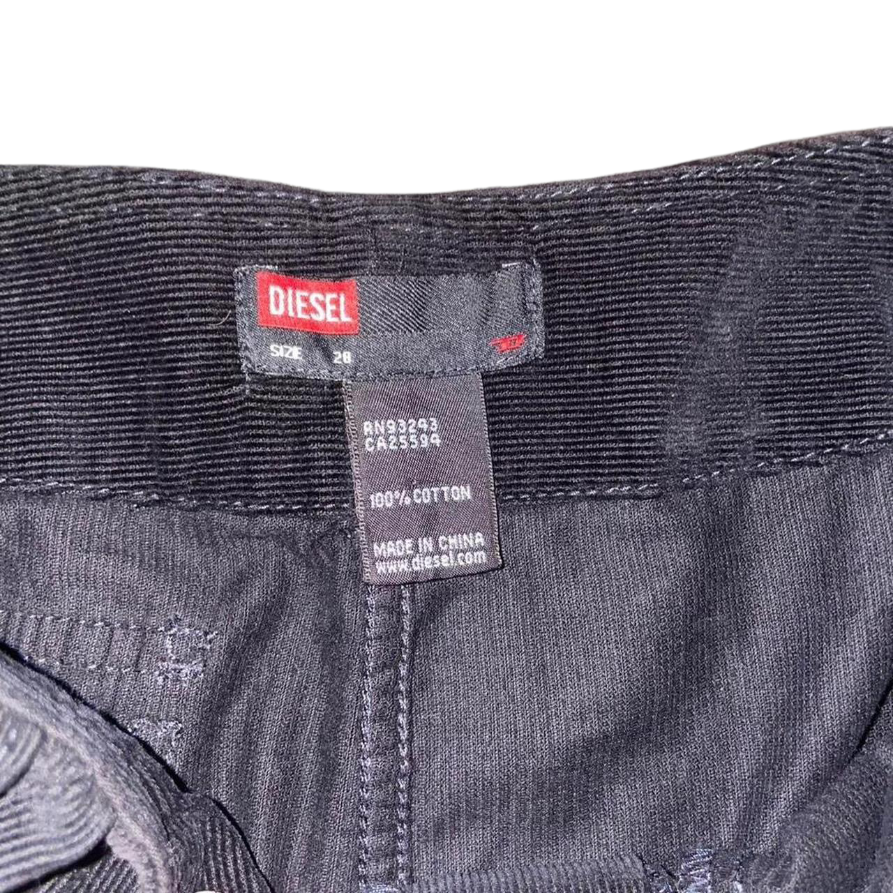 Diesel black corduroy cargo mini skirt