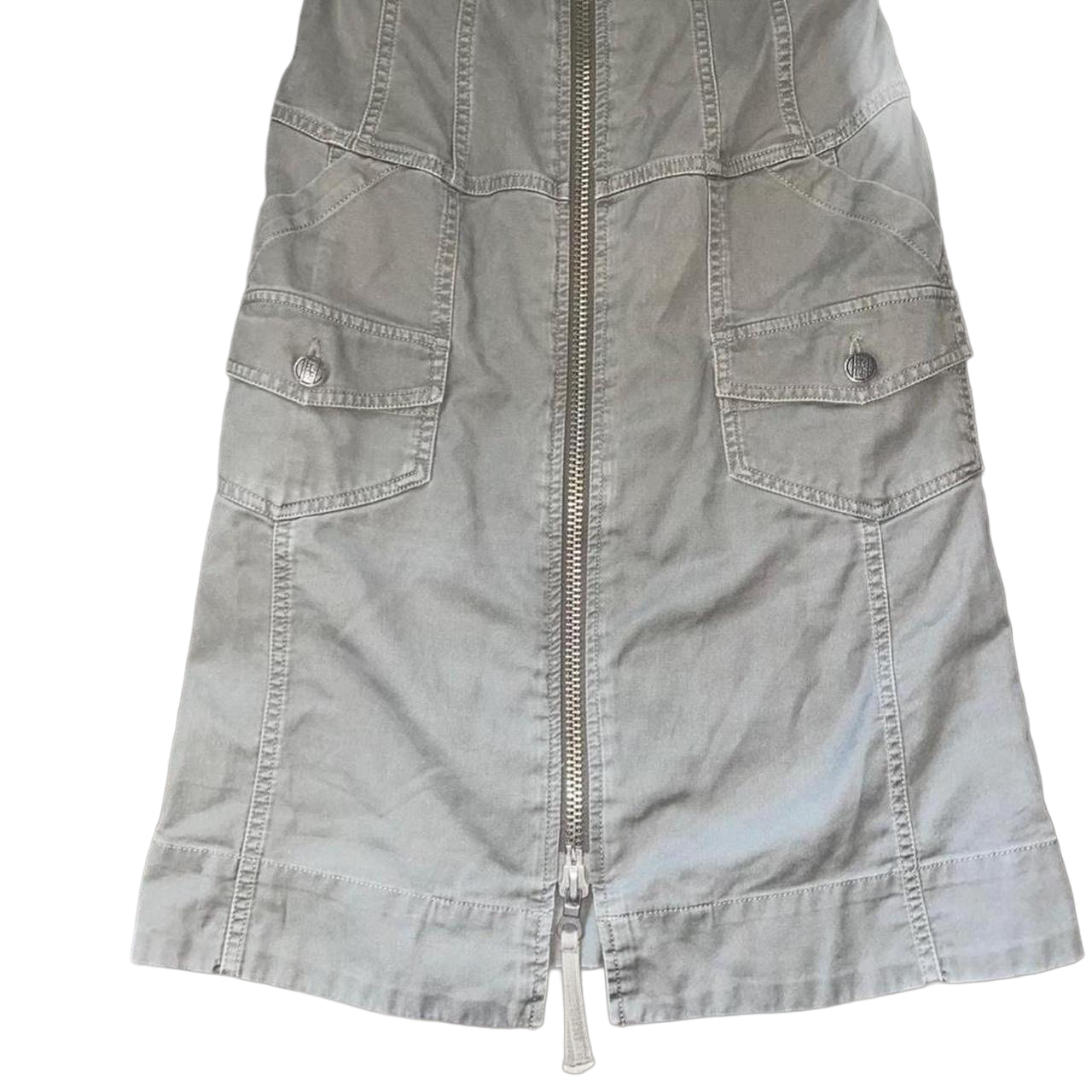 Diesel army green utility zip up fitted dress