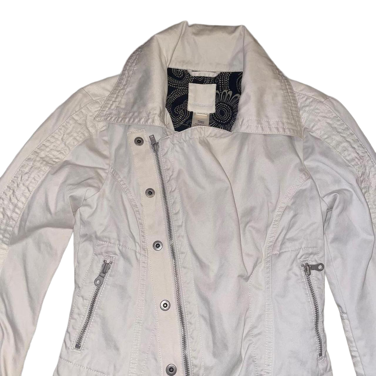 Diesel cream asymmetric utility jacket
