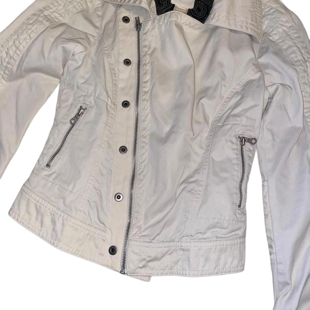 Diesel cream asymmetric utility jacket