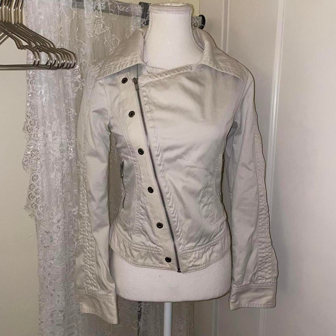 Diesel cream asymmetric utility jacket