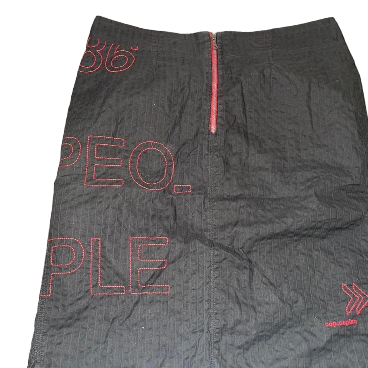 Cop. Copine black midi skirt with red accents