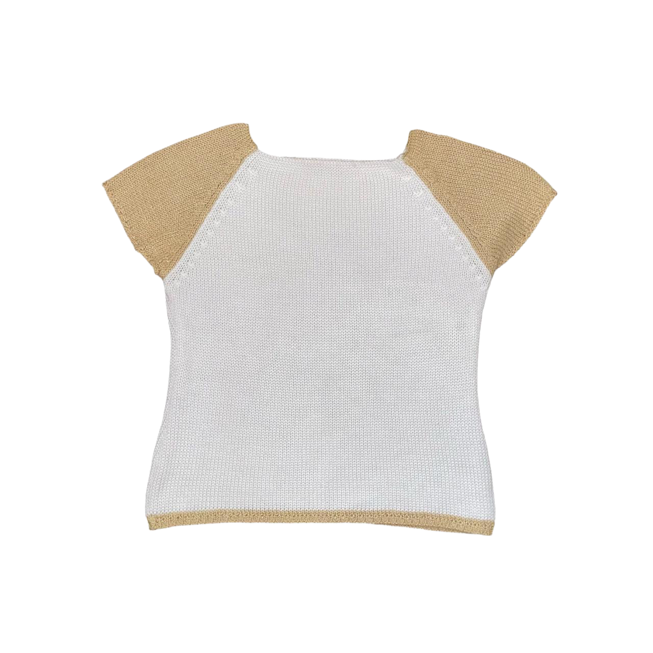 Miss Sixty white and beige knit top | mid-2000s