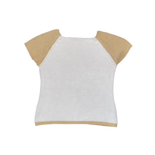 Miss Sixty white and beige knit top | mid-2000s