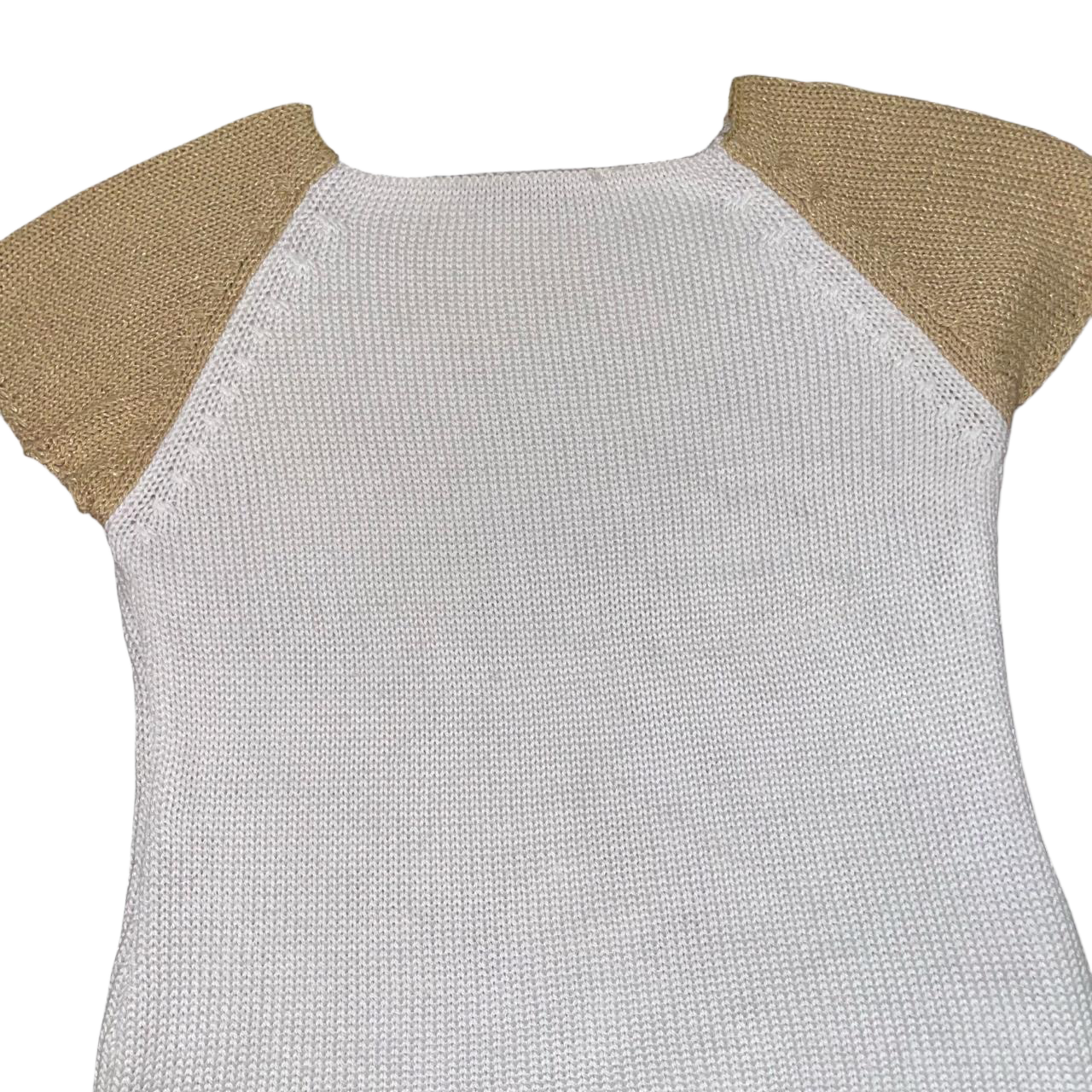 Miss Sixty white and beige knit top | mid-2000s