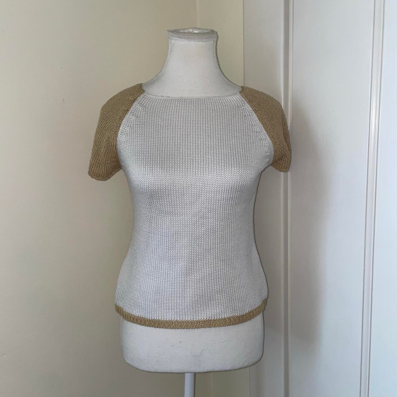 Miss Sixty white and beige knit top | mid-2000s