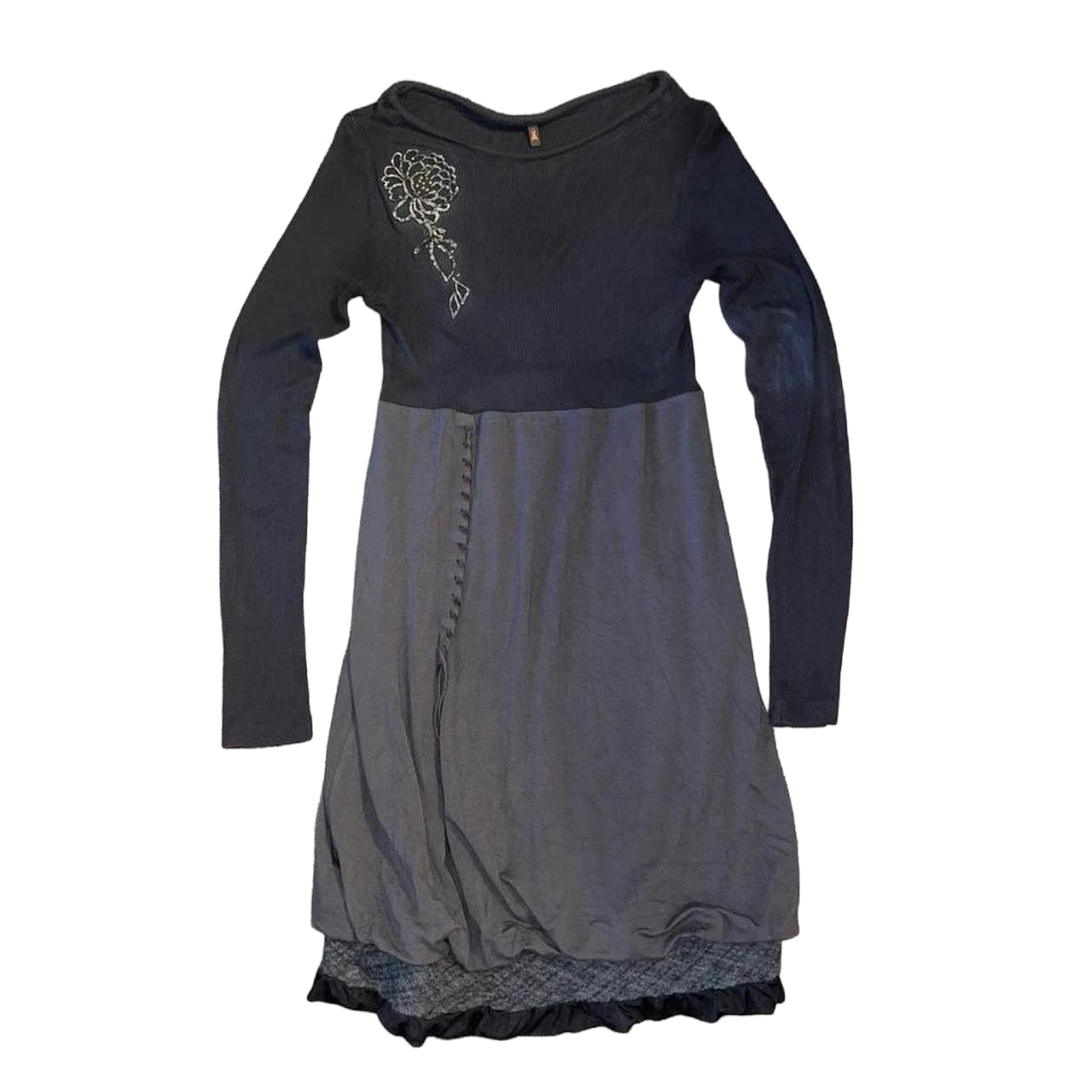 Cop. Copine dark gray subversive long sleeve maxi dress