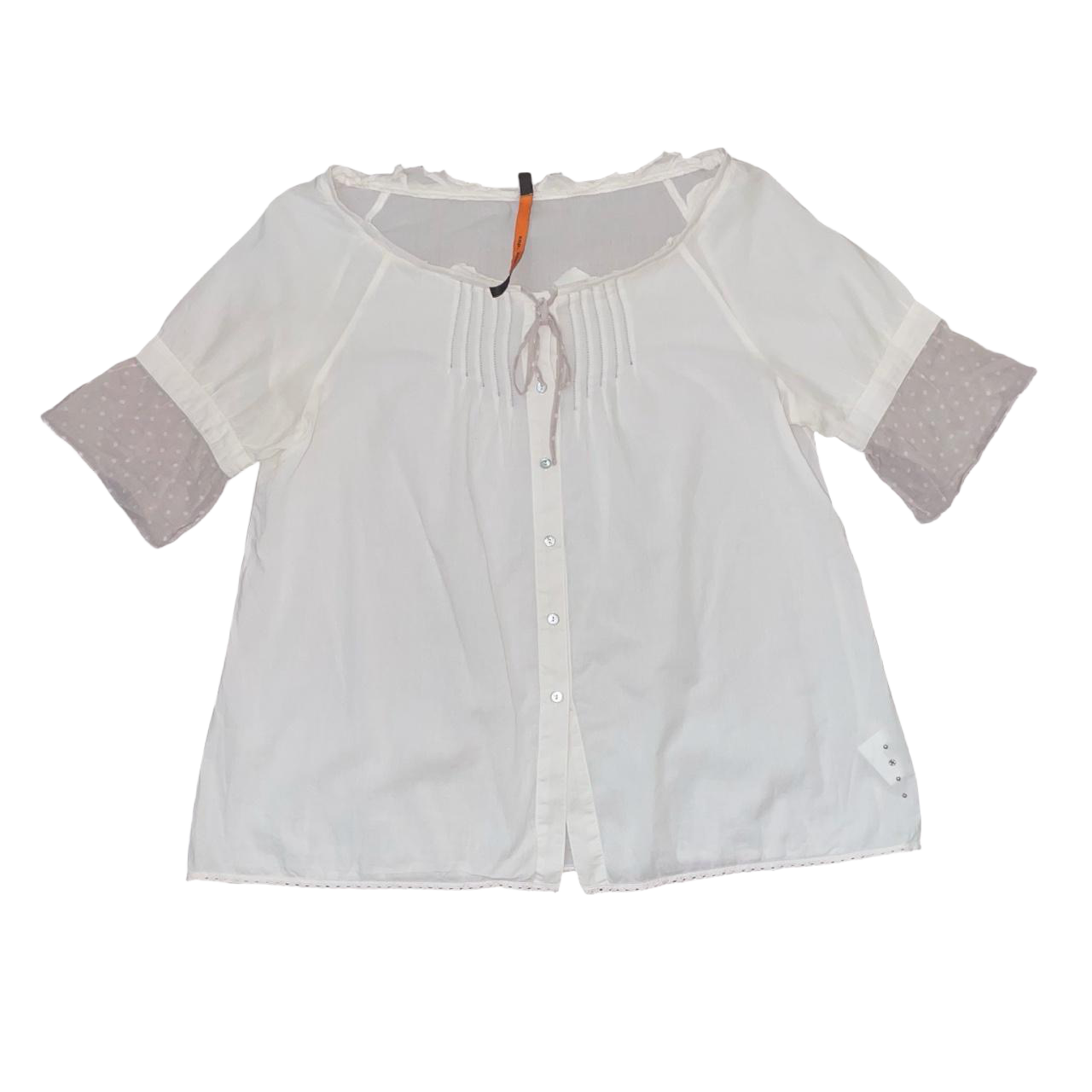 Cop. Copine semi sheer white button up blouse | mid-2000s