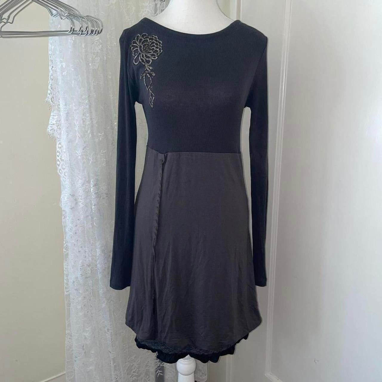 Cop. Copine dark gray subversive long sleeve maxi dress