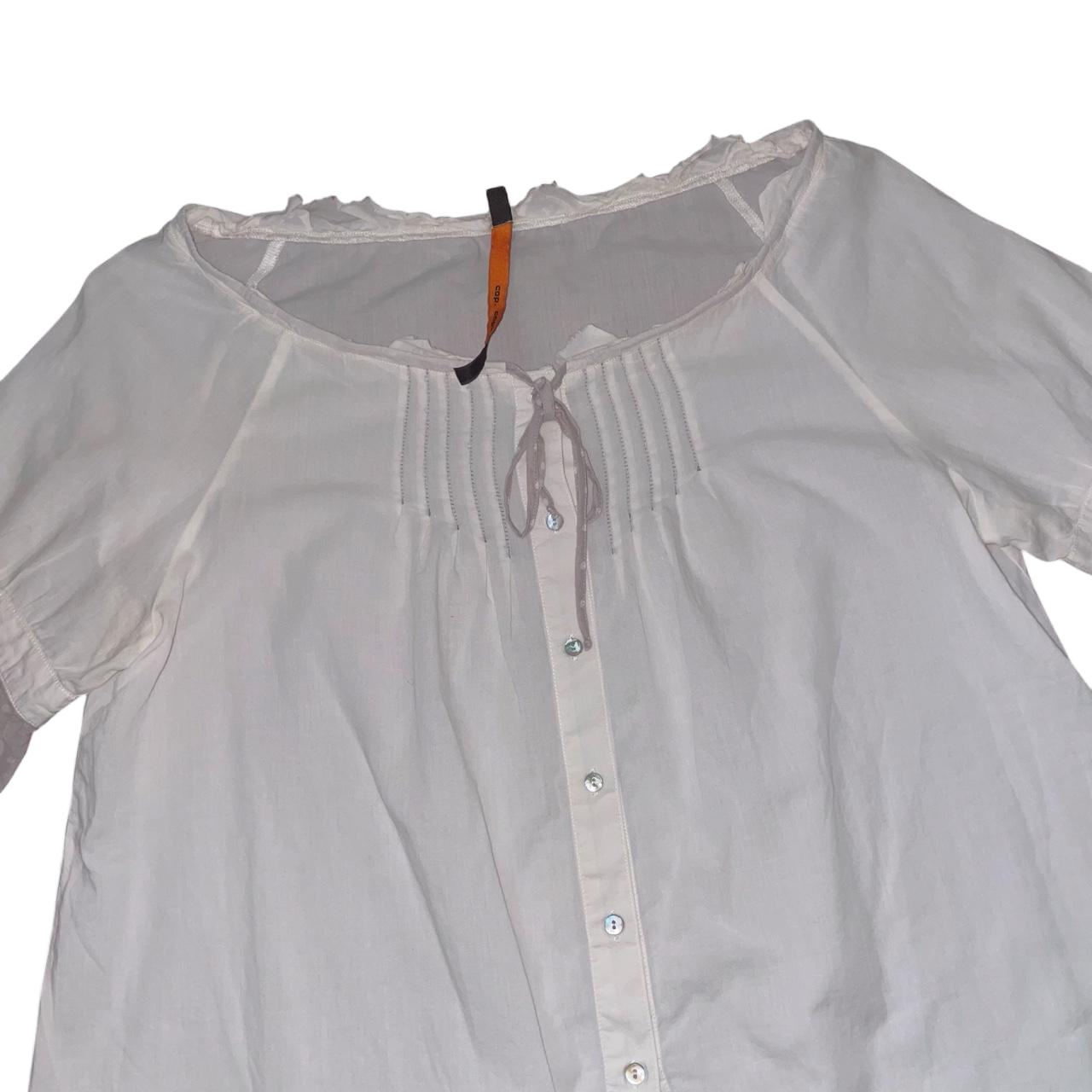 Cop. Copine semi sheer white button up blouse | mid-2000s