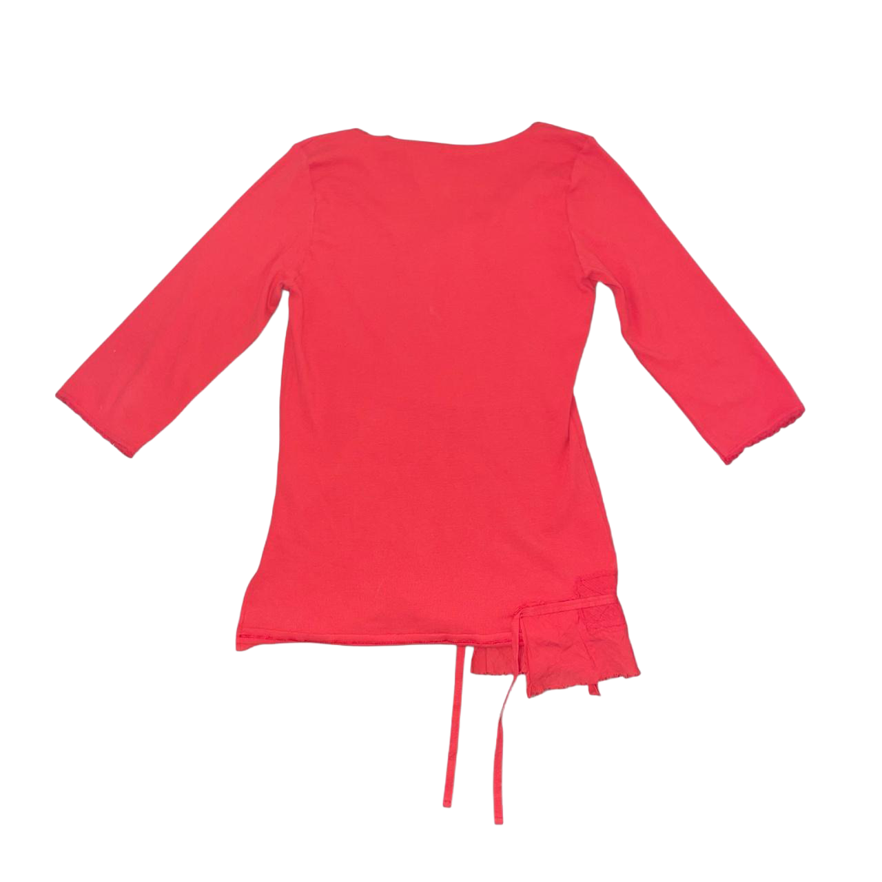 Cop. Copine red asymmetric ribbed top | mid-2000s